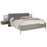 Set Kreveta I Noćnih Ormarića Modeste - boje kadulje/svijetlo siva, Moderno, drvni materijal (180/200cm)