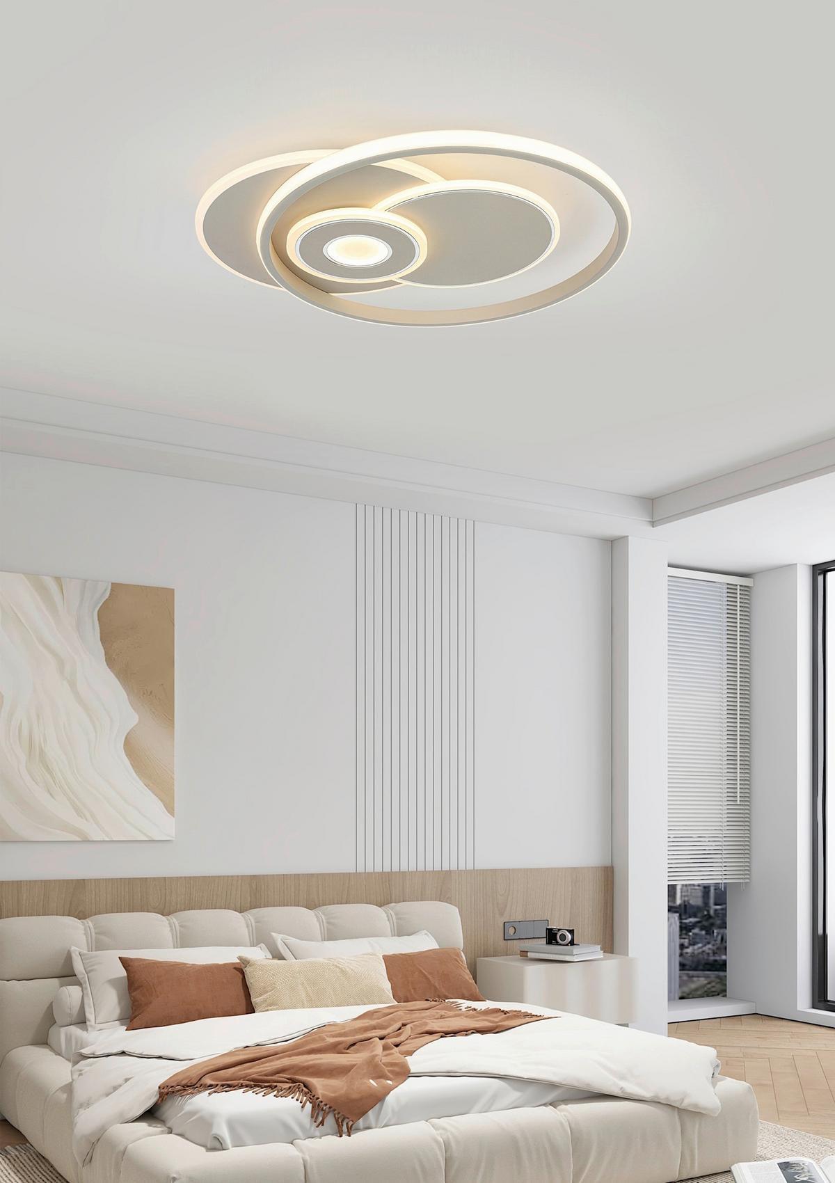 LAMPA SUFITOWA TAINA - biały/kolor piaskowy, Trend, tworzywo sztuczne/metal (50/42,5/6,5cm) - Novel