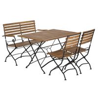 Gartengarnitur Lindau Akazienholz/Metall 4-tlg. - Anthrazit/Akaziefarben, Basics, Holz/Metall (120/75/80cm) - Gardenson