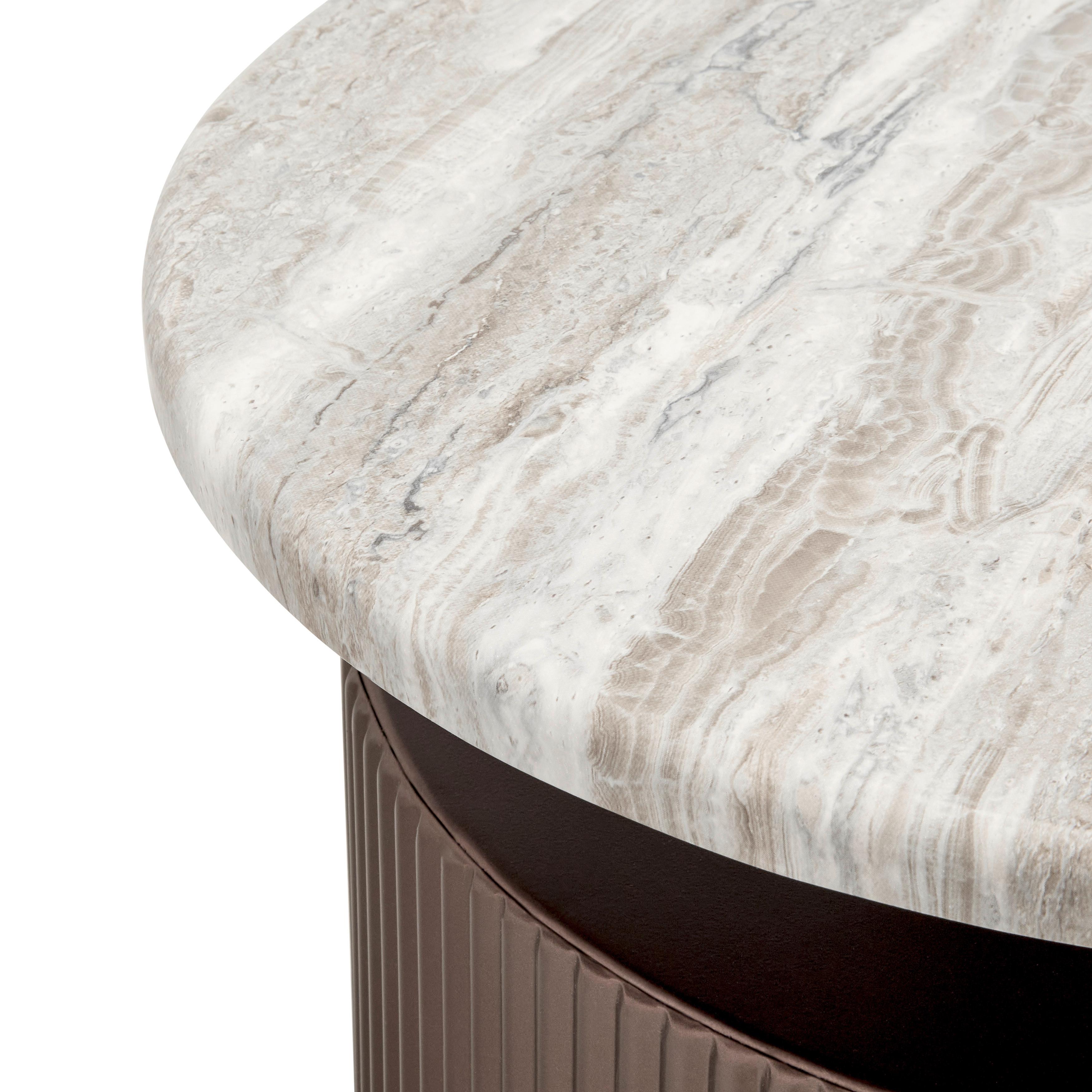 SOFFBORD SOLCO -TREND- - bronsfärgad/naturfärgad, Lifestyle, metall/trämaterial (46/41cm) - Premium Living