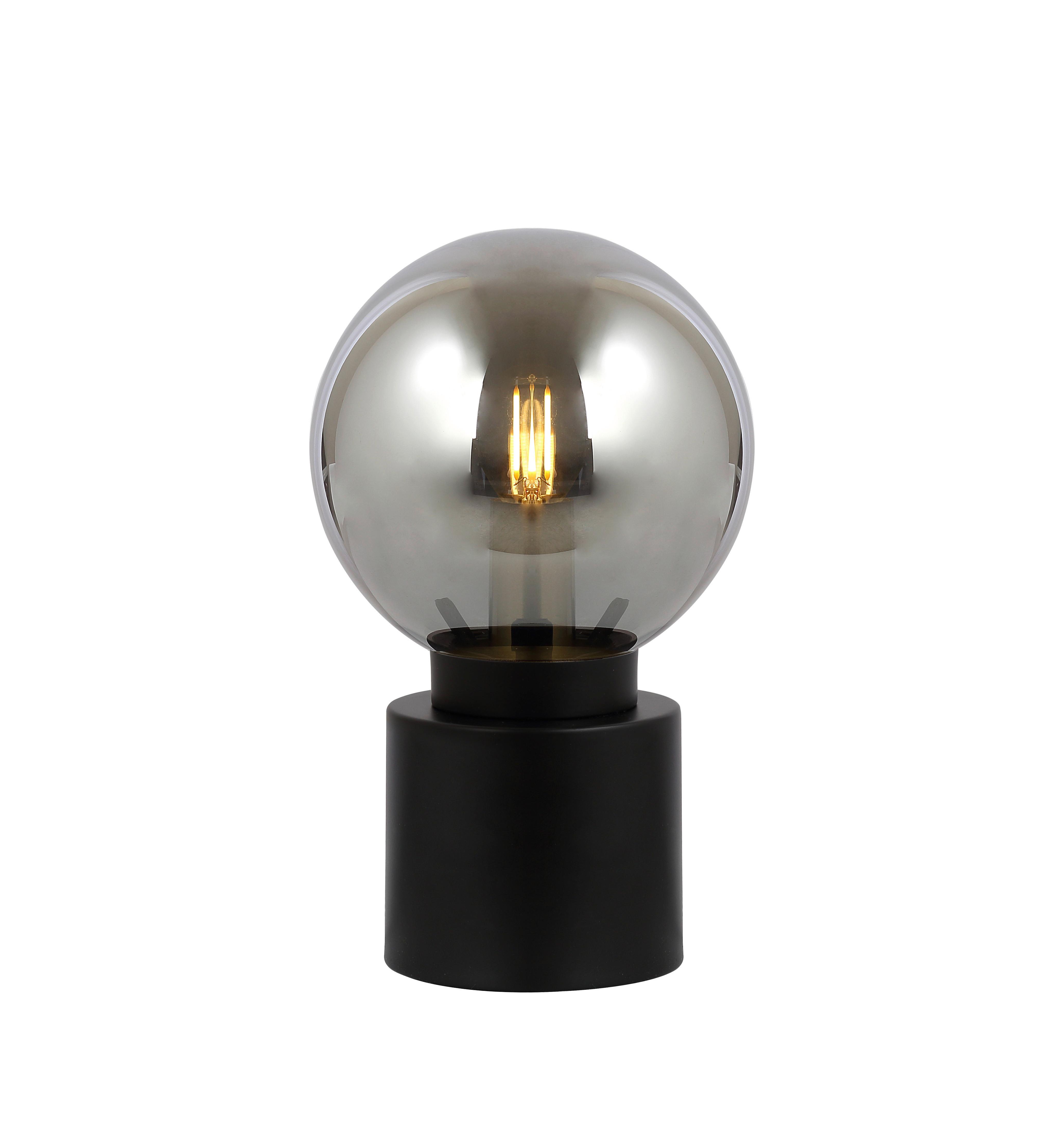 Tischleuchte Marka in Schwarz max. 25 Watt - Schwarz, Design, Glas/Metall (15/24,5cm) - Globo