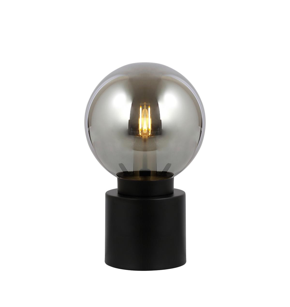 Tischleuchte Marka in Schwarz max. 25 Watt - Schwarz, Design, Glas/Metall (15/24,5cm) - Globo