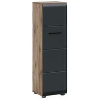 MIDISCHRANK ICE - Eiche dunkel/Schwarz, Basics, Holzwerkstoff/Kunststoff (30/106/30cm) - MID.YOU