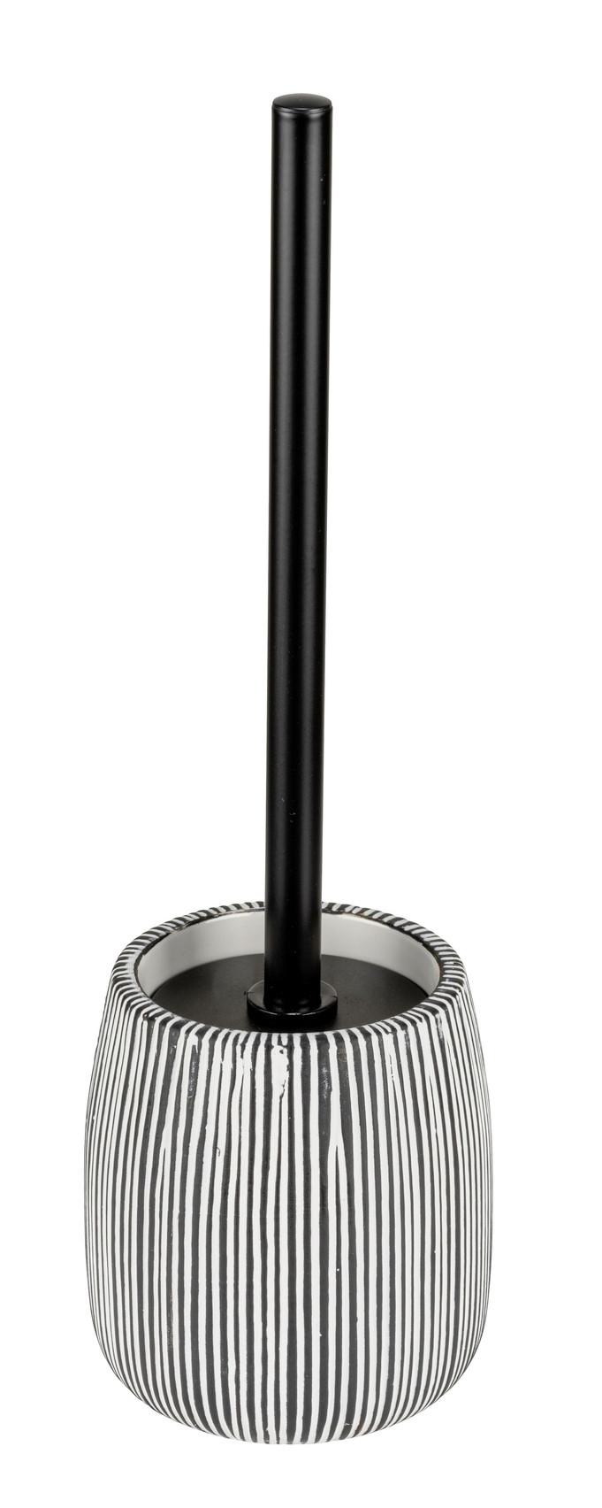 KOMPLET DO WC PASCOLI - czarny/biały, Basics, tworzywo sztuczne/metal (12/38/12cm) - Wenko