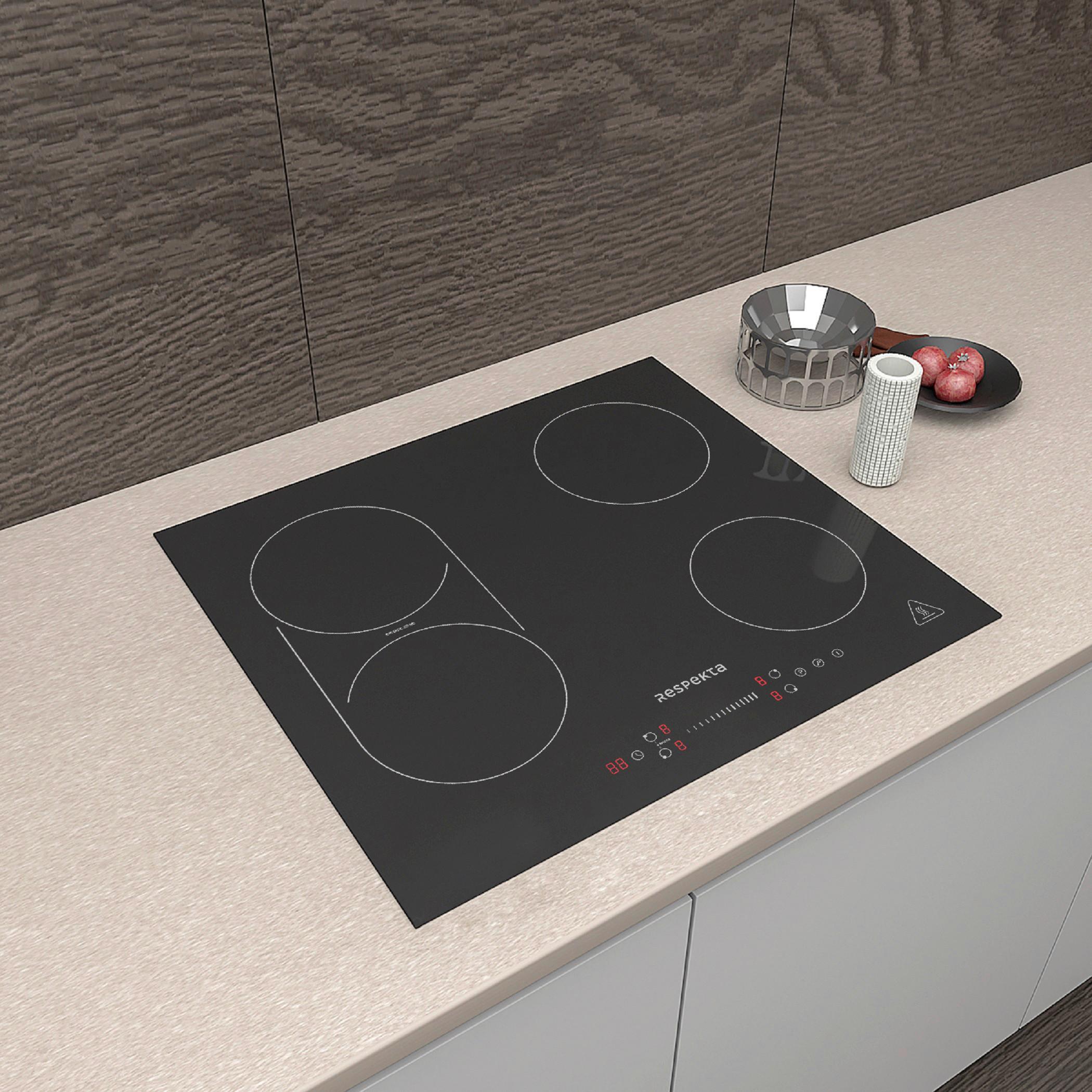 Induktionskochfeld KM6600IB-28 ca. 59/6/52 cm Schwarz - Schwarz, Trend, Glas/Metall (59/6/52cm) - Respekta