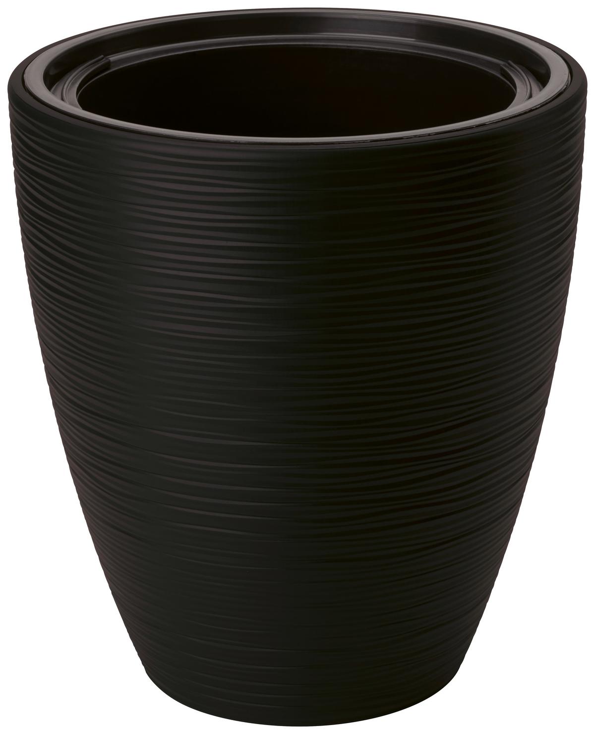 Virágkaspó Gubo - fekete, Konventionell, műanyag (29/32cm)