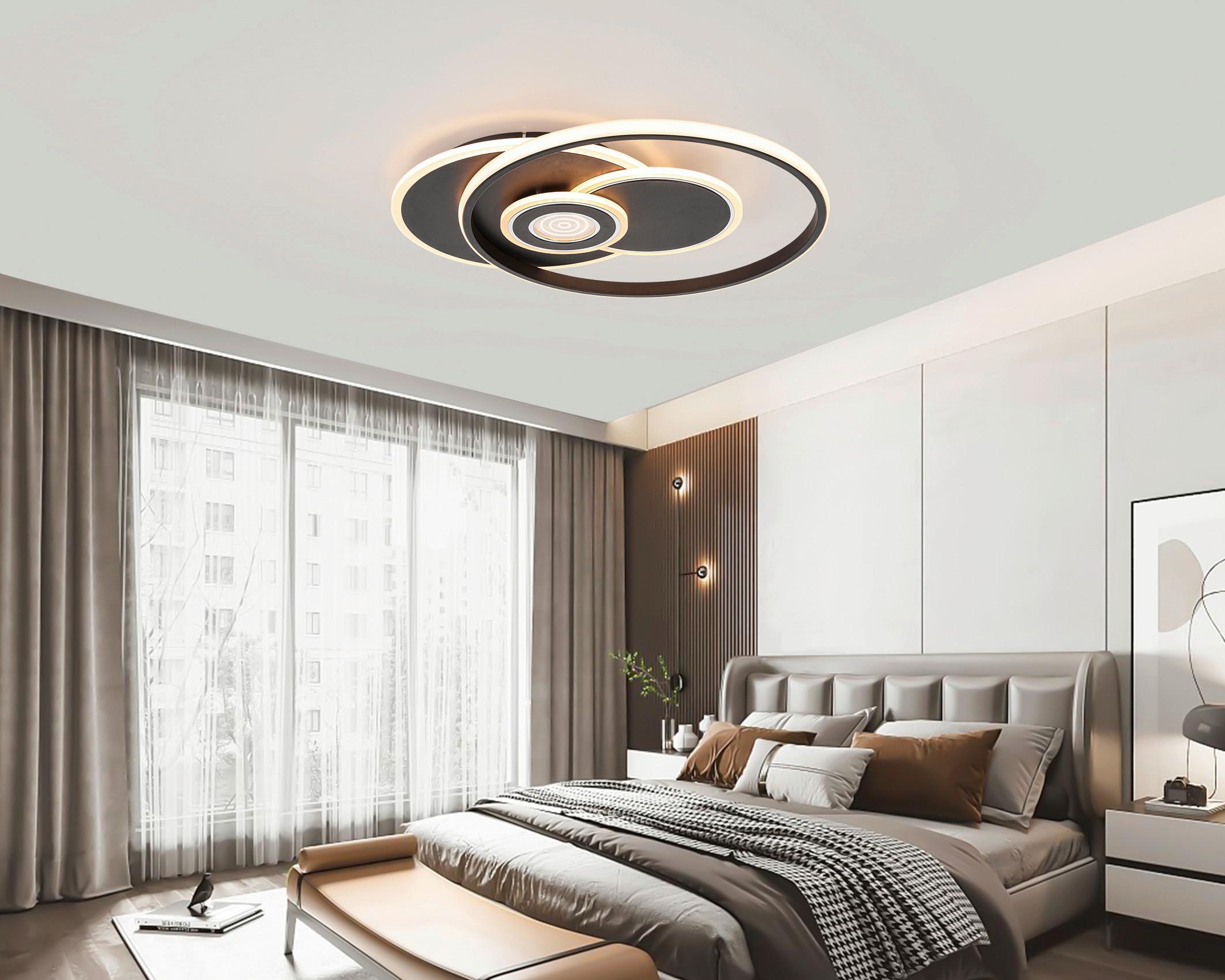 LAMPA SUFITOWA LED LINO *SBN*SH* - czarny/biały, Design, tworzywo sztuczne/metal (54,5/46/6cm) - Novel