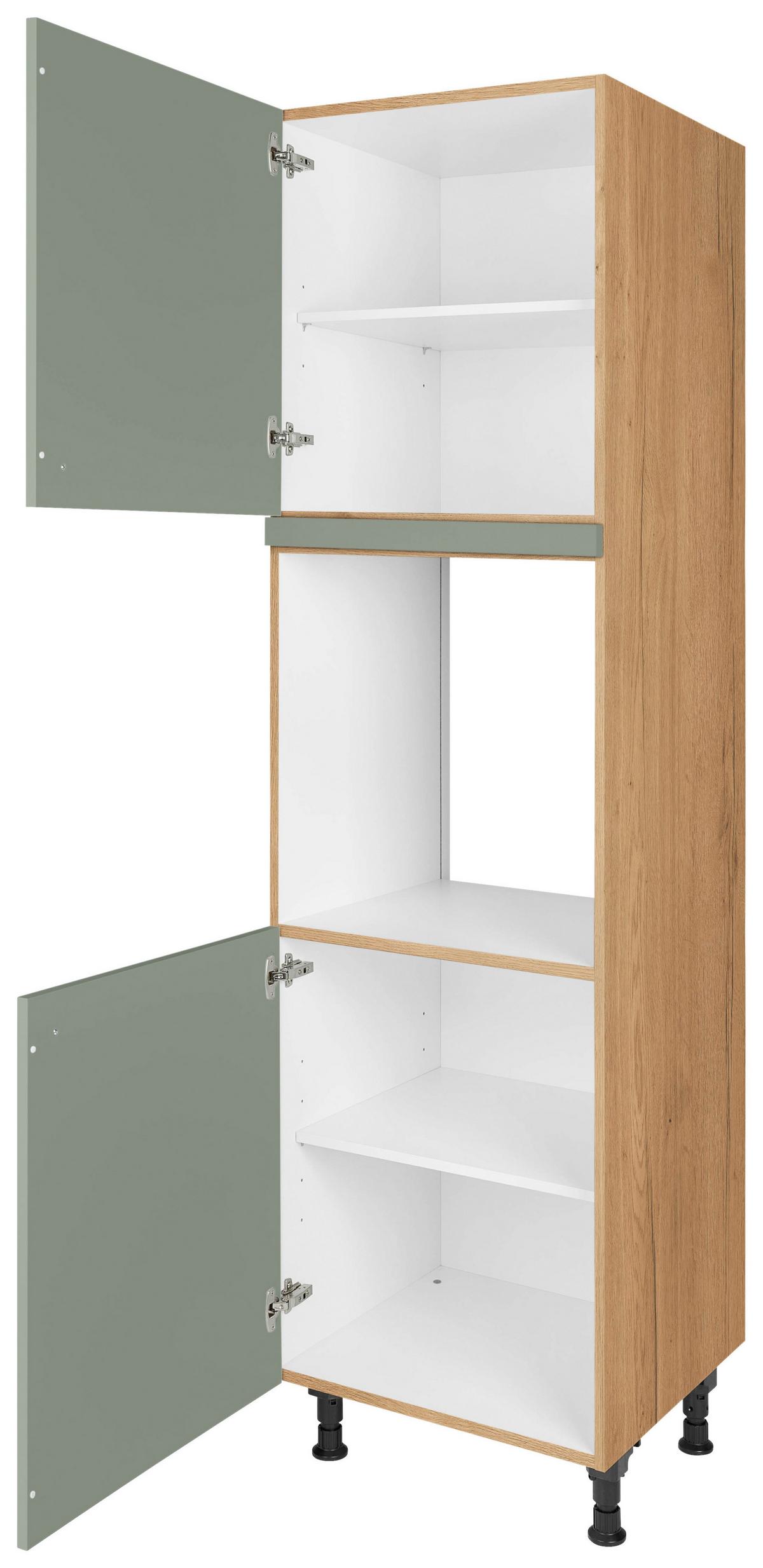 Geräteumbauschrank Cascada Grün - Eichefarben/Schwarz, MODERN, Holzwerkstoff/Metall (60/216,6/58cm) - Nobilia