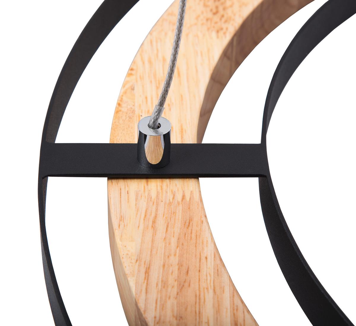 LAMPA WISZĄCA LED 32372208X RILAS - kolor naturalny/czarny, Basics, metal/drewno (56/150cm)