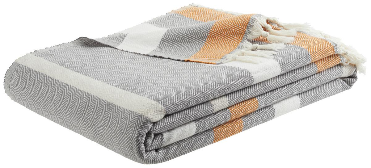 Decke Tartan in Dunkelgrau ca. 130x170cm - Dunkelgrau, Modern, Textil (130/170cm) - Modern Living