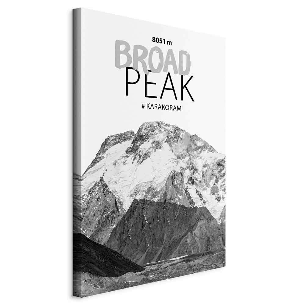 Slika Na Platnu Broad Peak - črna/bela, Basics, tekstil/les (80/120/1,2cm) - artgeist