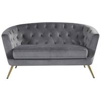 Dvosed Lita, Siva, Žamet - zlate barve/siva, Moderno, kovina/tekstil (150/78/83cm) - Ti'me