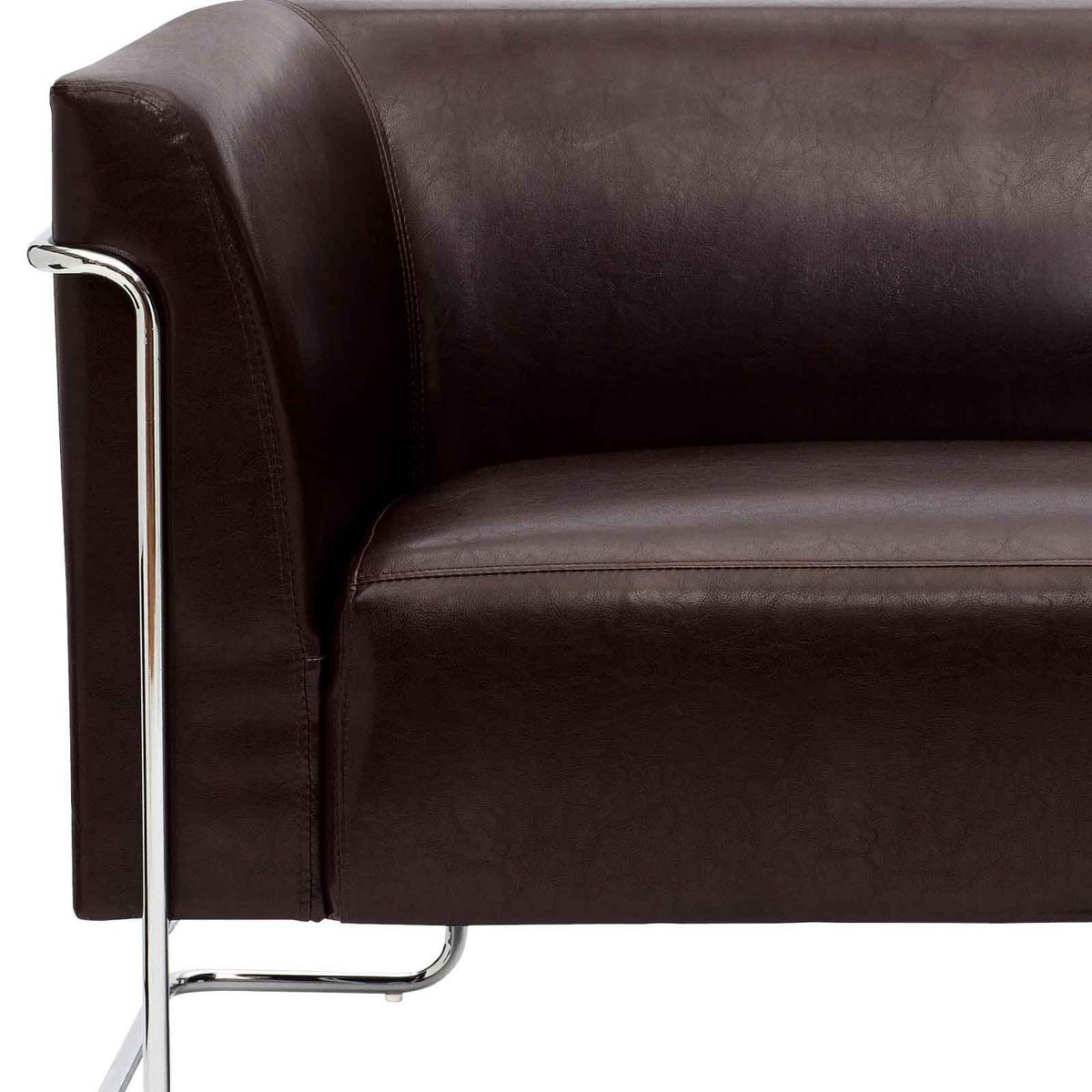 Dvosed Curacao, Rjava - srebrne barve/temno rjava, Moderno, kovina/tekstil (130/71/74cm) - MID.YOU
