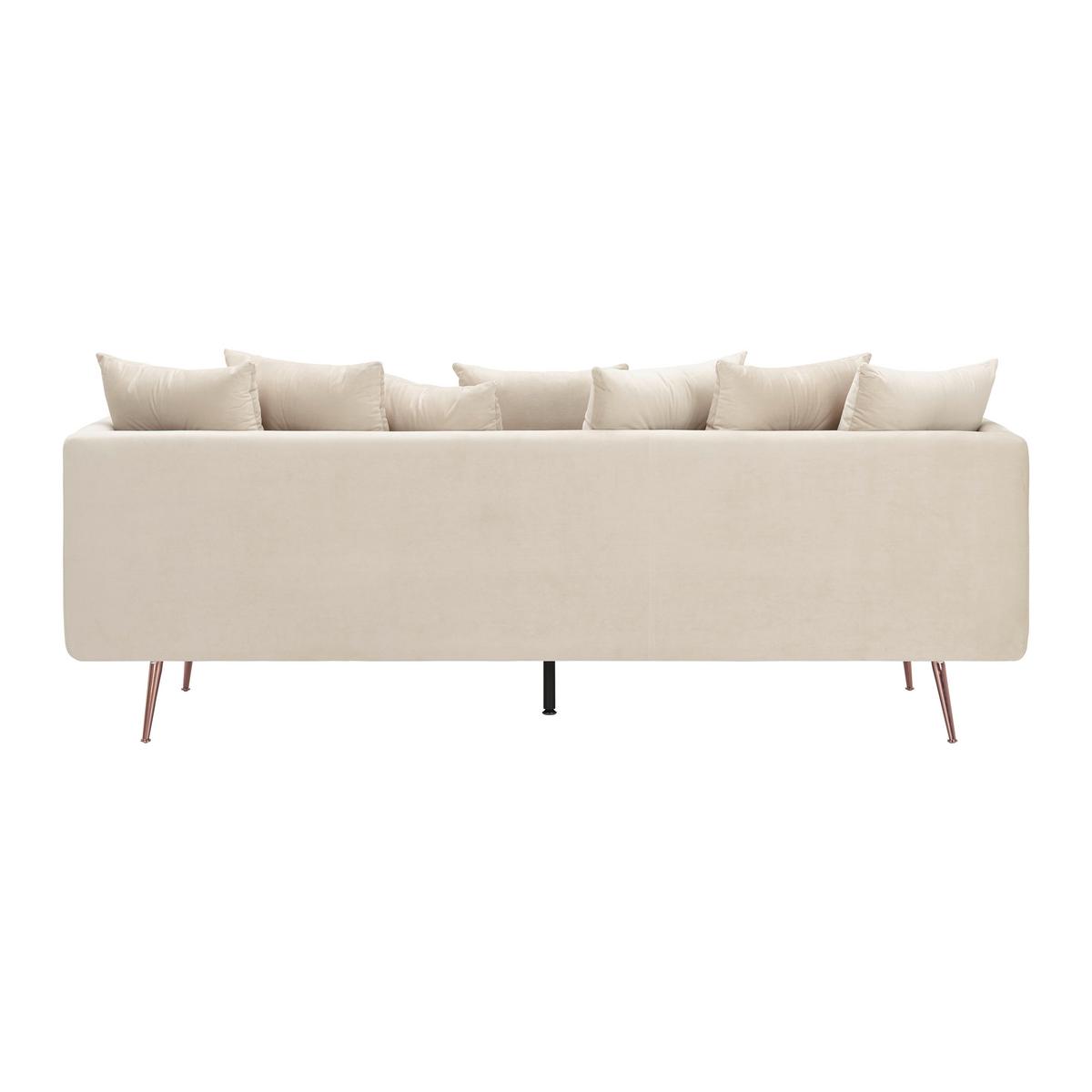 Bigsofa Luis Beige Samt - Beige/Roségold, MODERN, Holz/Textil (225/87/87cm) - Bessagi Home
