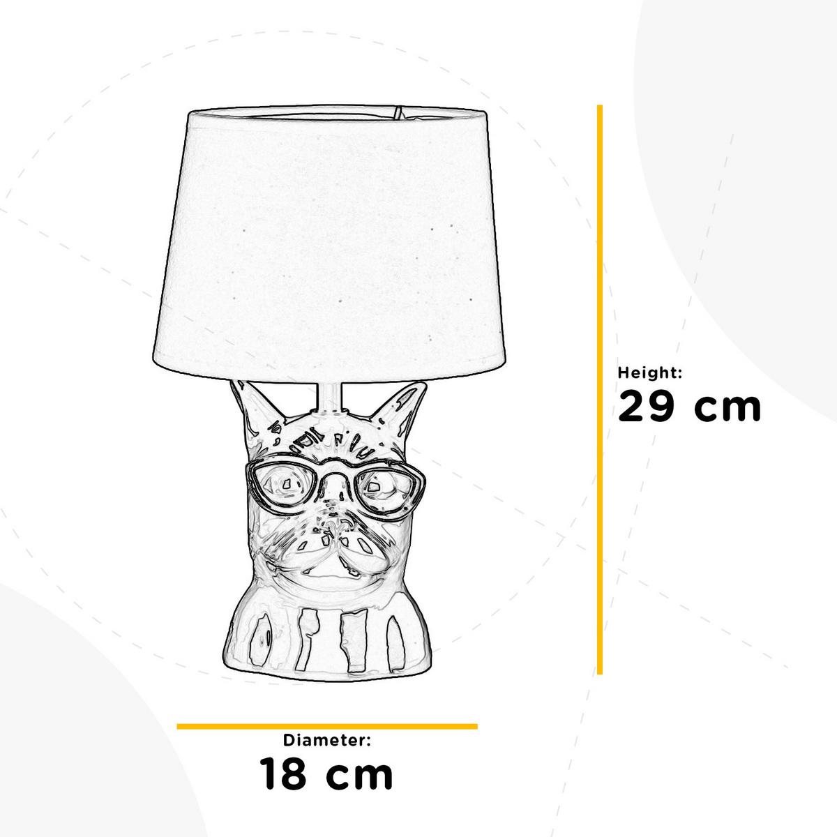 Asztali Lámpa 067/lb - fehér, Trend, textil/kerámia (18/29cm)
