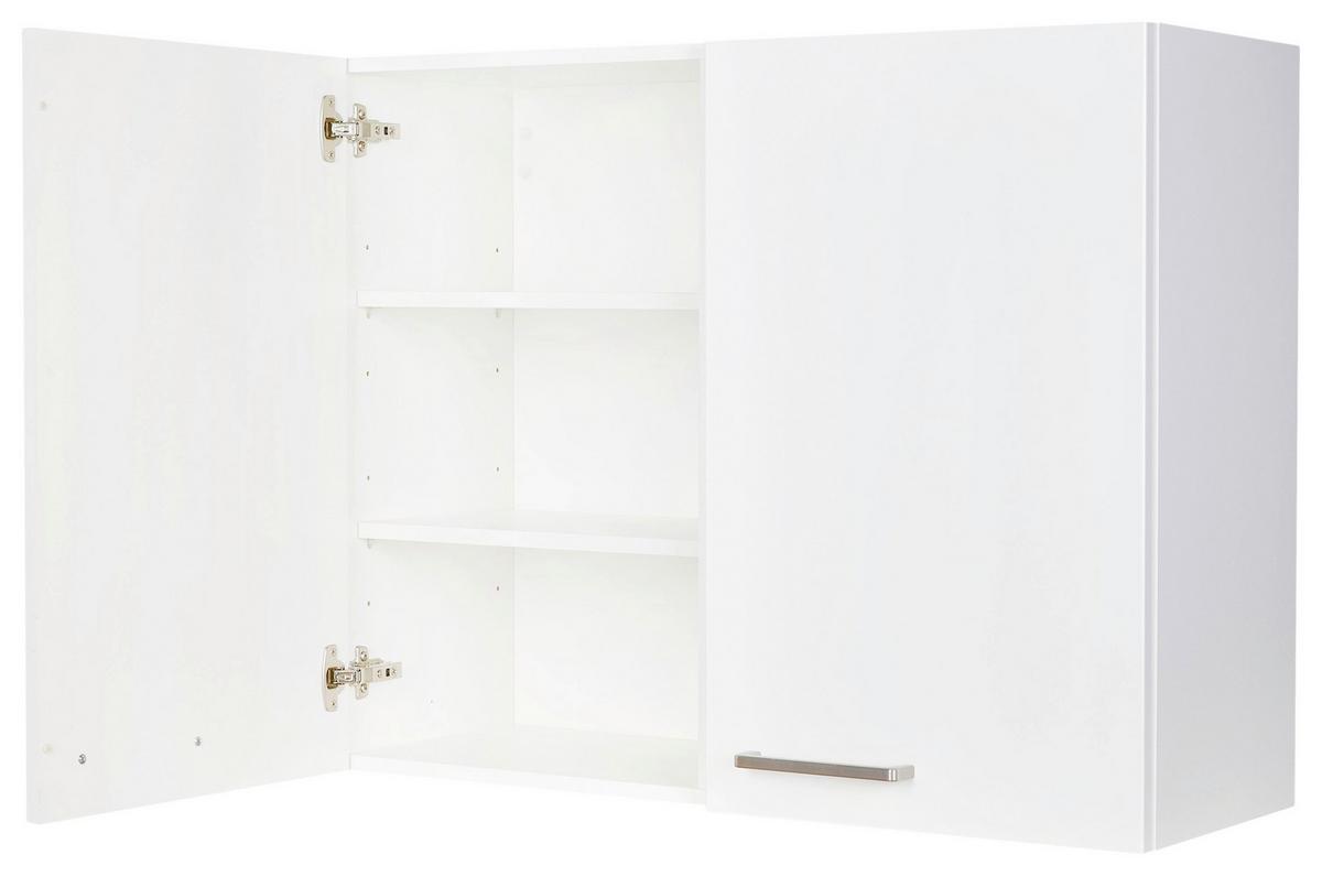 Küchenoberschrank Touch Weiß - Edelstahlfarben/Weiß, MODERN, Holzwerkstoff (90/72/35cm) - Nobilia