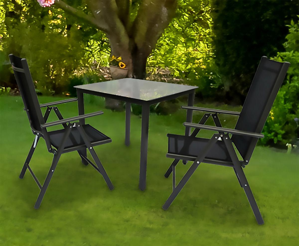 Vrtni Set Gardenson, Antracit, 3-Delno - antracit, Basics, kovina/steklo - Gardenson