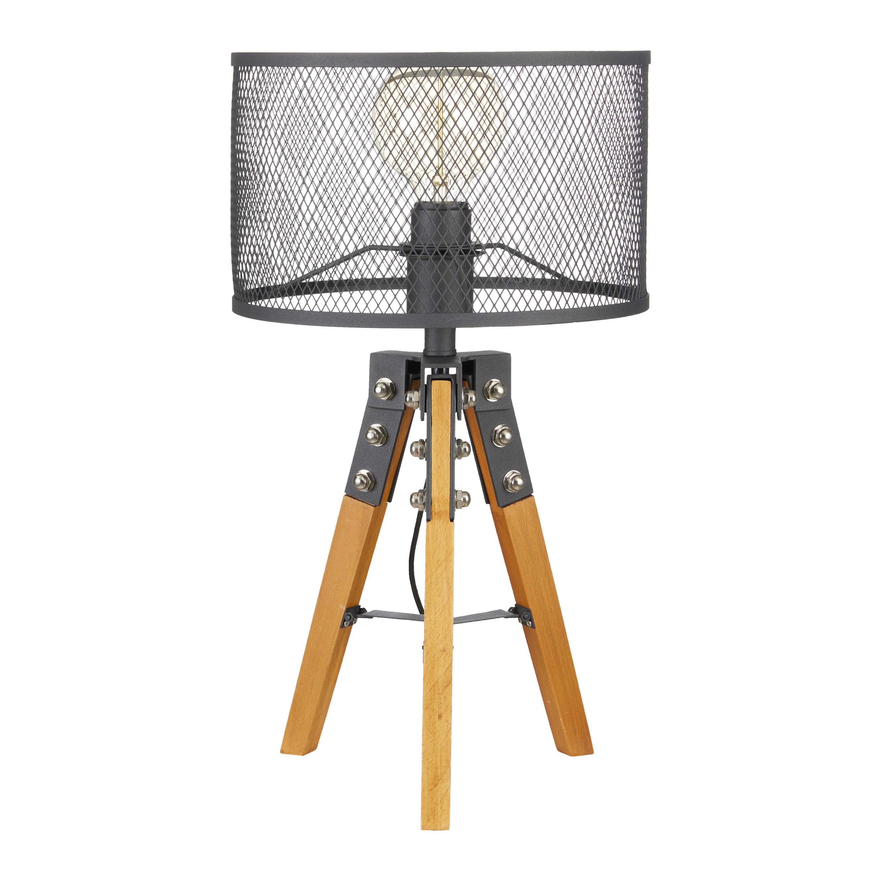 Tischleuchte Seraphina max. 40 Watt - Schwarz, MODERN, Holz/Metall - Bessagi Home