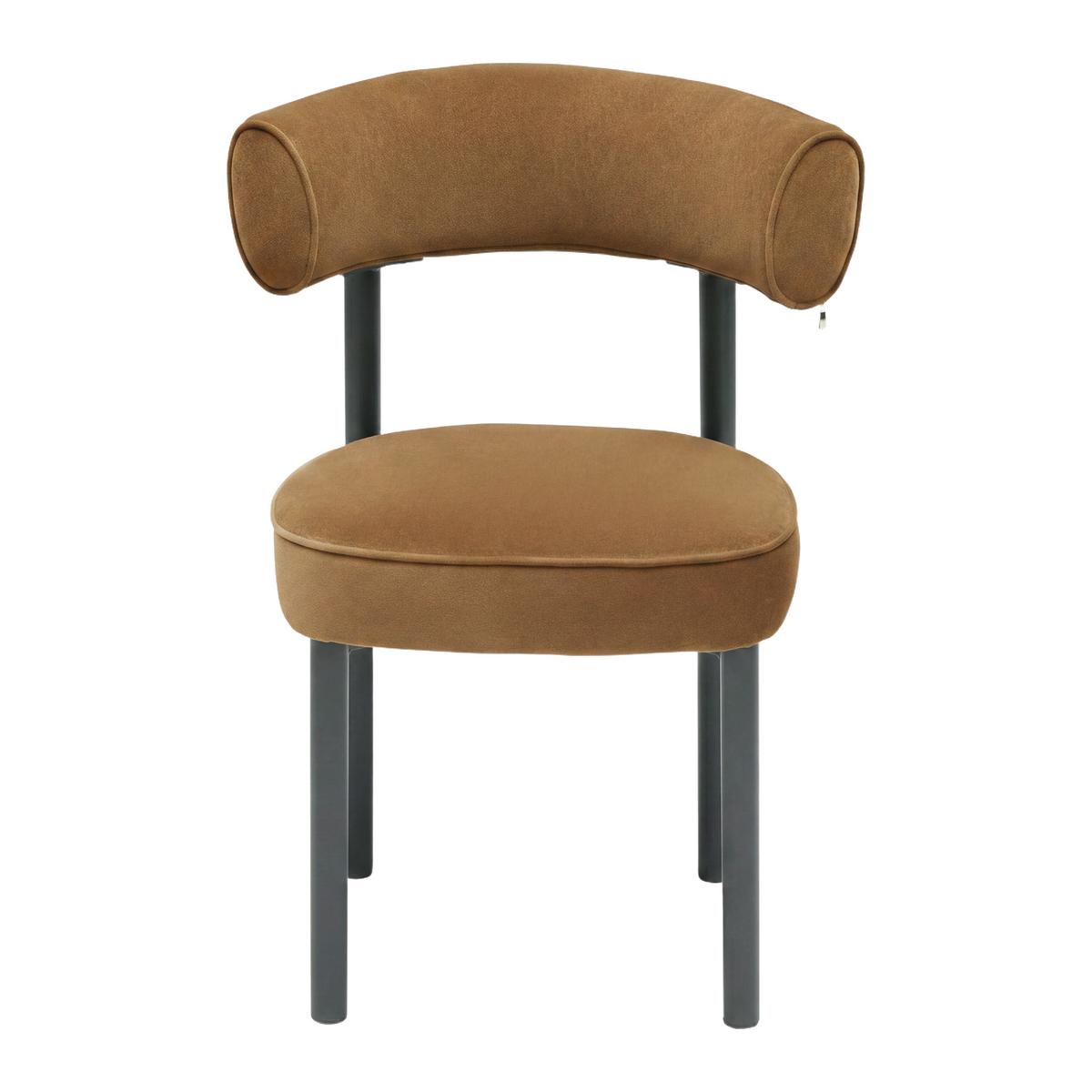 Stuhl Helga Cognac/Schwarz - Cognac/Schwarz, MODERN, Holz/Textil (62/79/59cm) - Mömax
