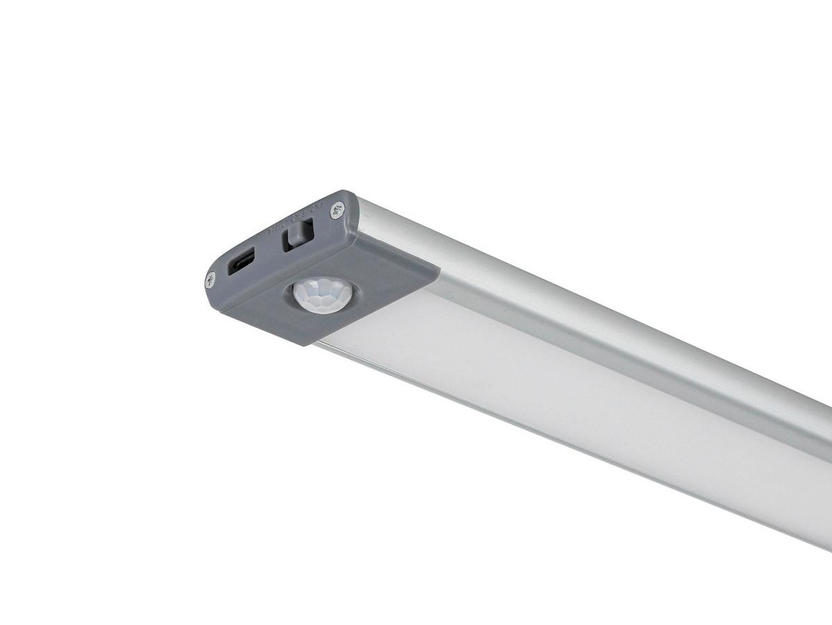 Unterbauleuchte Unti max. 3 Watt - Silberfarben/Grau, Modern, Kunststoff/Metall (32,5/4cm) - Mömax