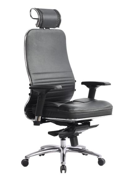 Chefsessel im Lederlook - Schwarz/Alufarben, MODERN, Kunststoff/Metall (69/123-131/71cm) - Mömax modern living