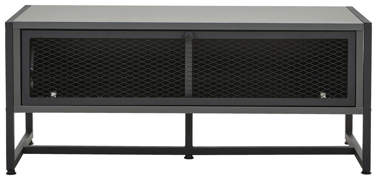 ŁAWKA Z PÓŁKĄ NA BUTY MELA SIDEBOARD - antracytowy/czarny, Modern, metal/drewno (95/40/41cm) - P & B