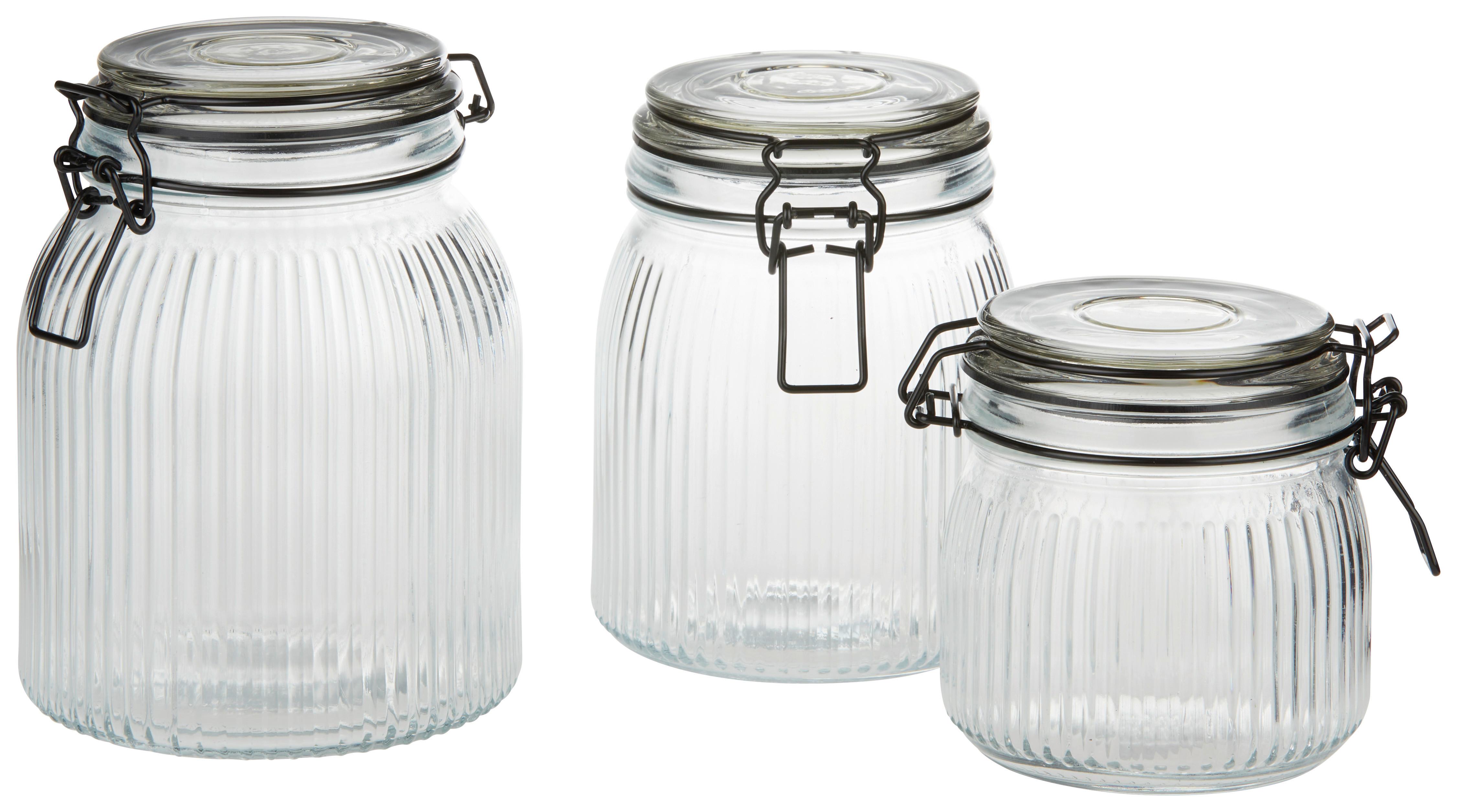 Vorratsdose Juna aus Glas ca. 480ml - Transparent, MODERN, Glas/Kunststoff (10,6/11cm) - Premium Living