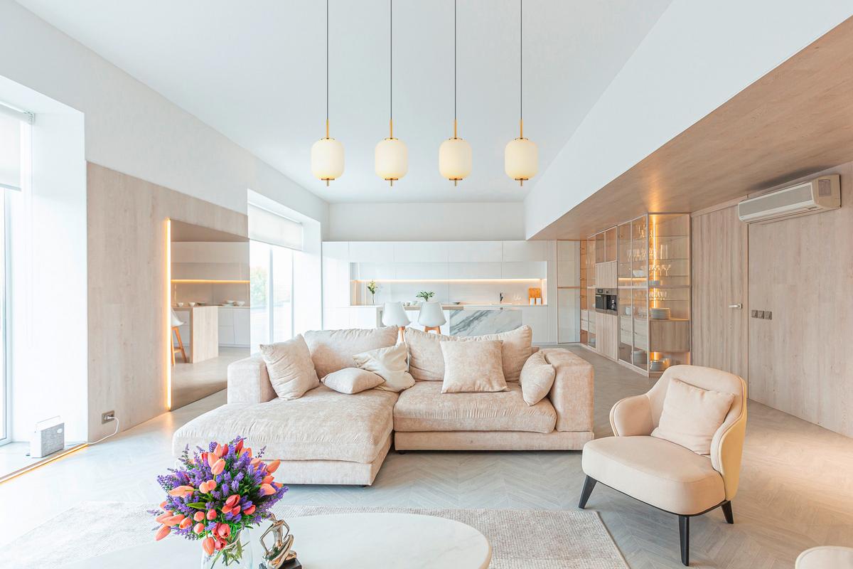 LED-HÄNGELEUCHTE 15217-4 - Messingfarben/Opal, Konventionell, Glas/Kunststoff (94,5/13,5/220cm) - Globo