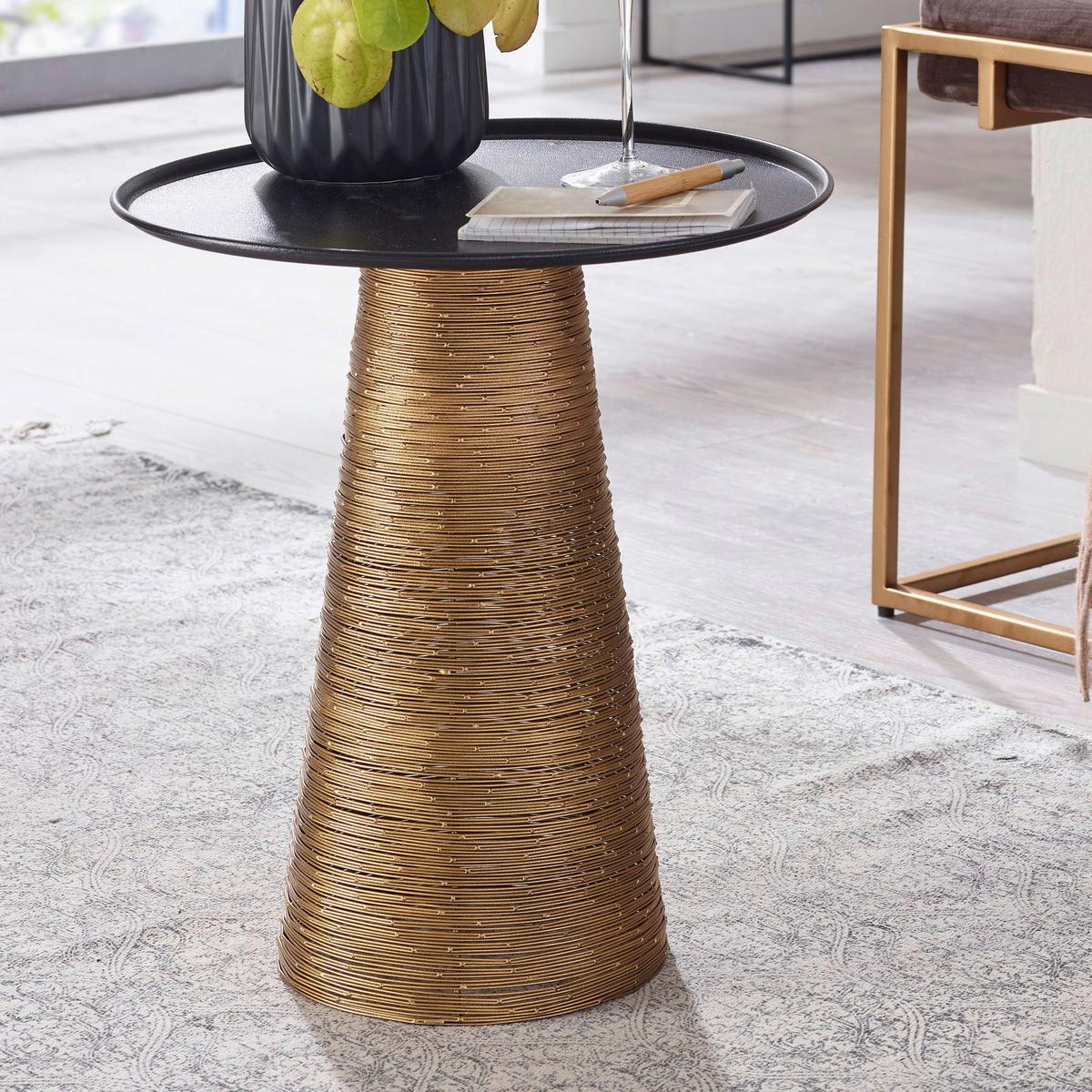 Mizica Wohnling - zlate barve, Design, kovina (40/40/45cm) - MID.YOU