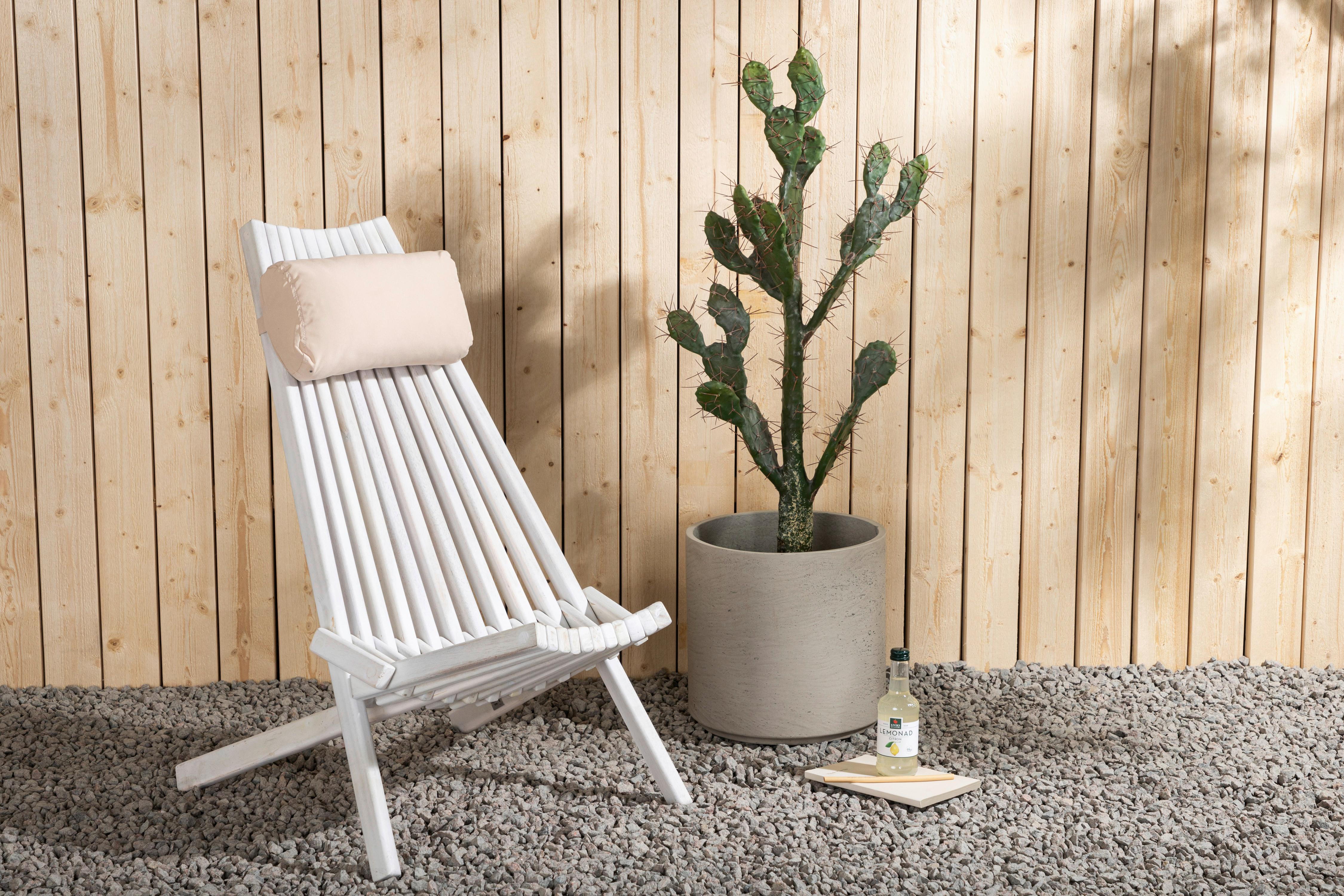 Strandsessel Asta ca. 57x79x73 cm Weiß - Weiß, KONVENTIONELL, Holz (57/79/73cm) - Gardenson