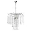 Kristall-Hängeleuchte Pioggia Chromfarben max. 6 Watt - Chromfarben, KONVENTIONELL, Glas/Metall (50/110cm)