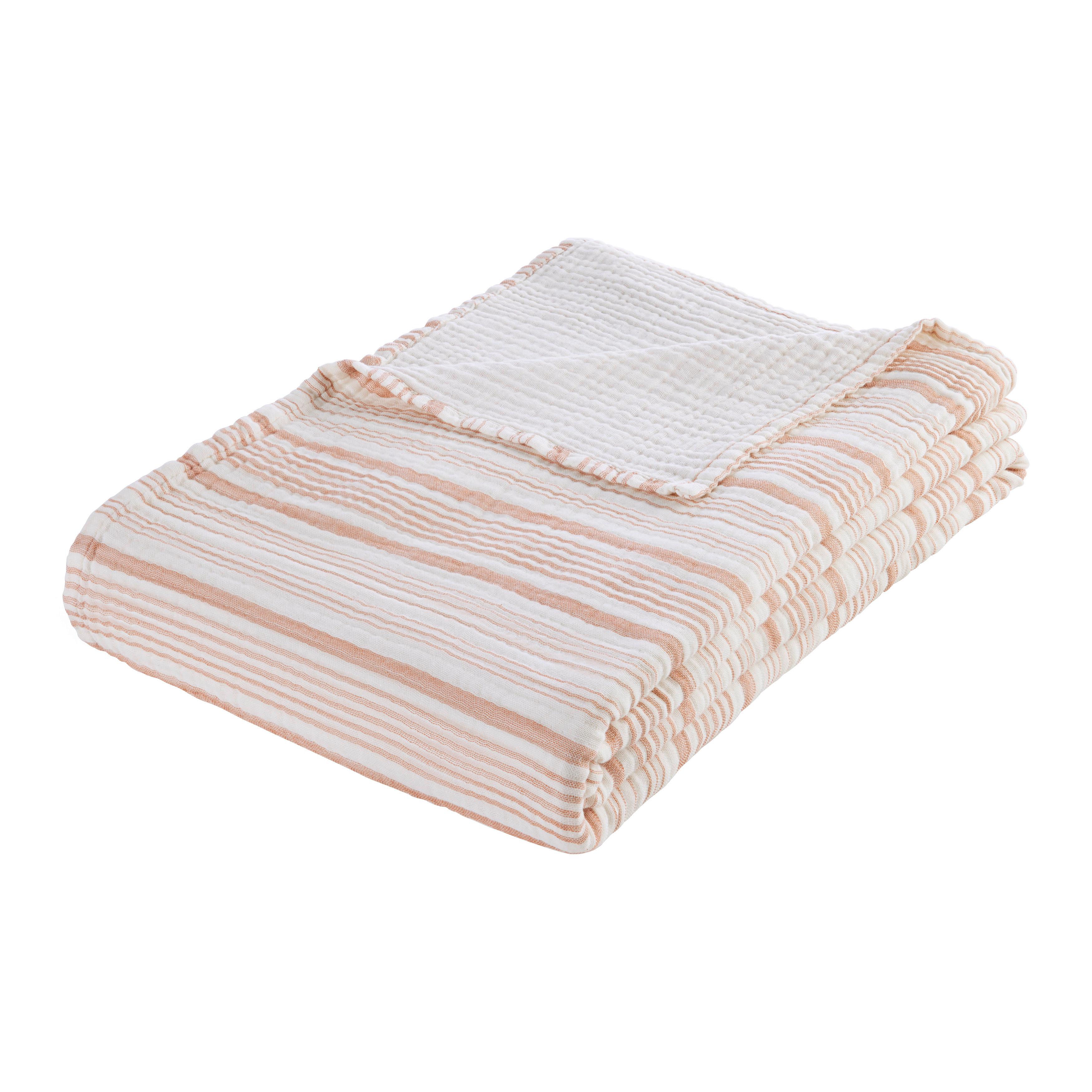 Tagesdecke Marion Weiss/Terracotta ca. 127x183cm - Weiss/Terracotta, Modern, Textil (127/183cm) - Mömax