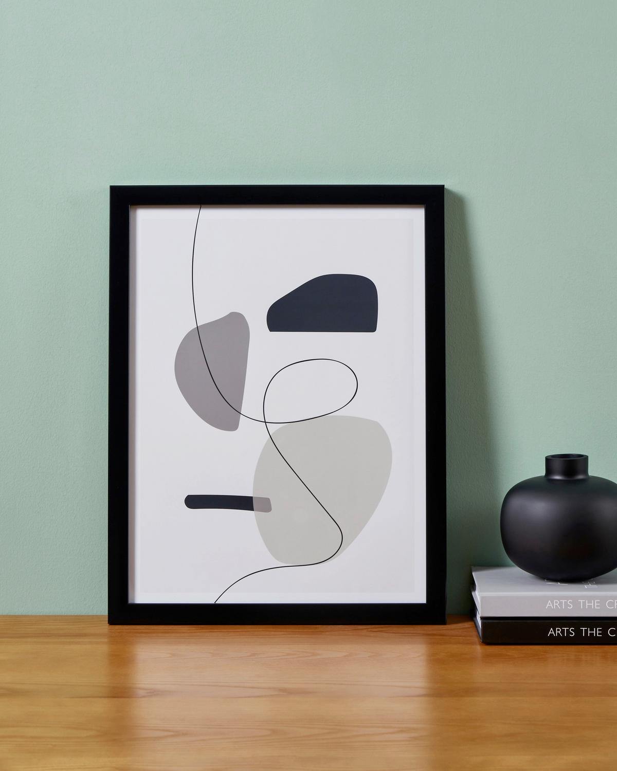 Druckgrafik Roberval Creme/Schwarz/Taupe ca.33x43cm - Taupe/Creme, Trend, Glas/Papier (33/1,6/43cm) - Eglo