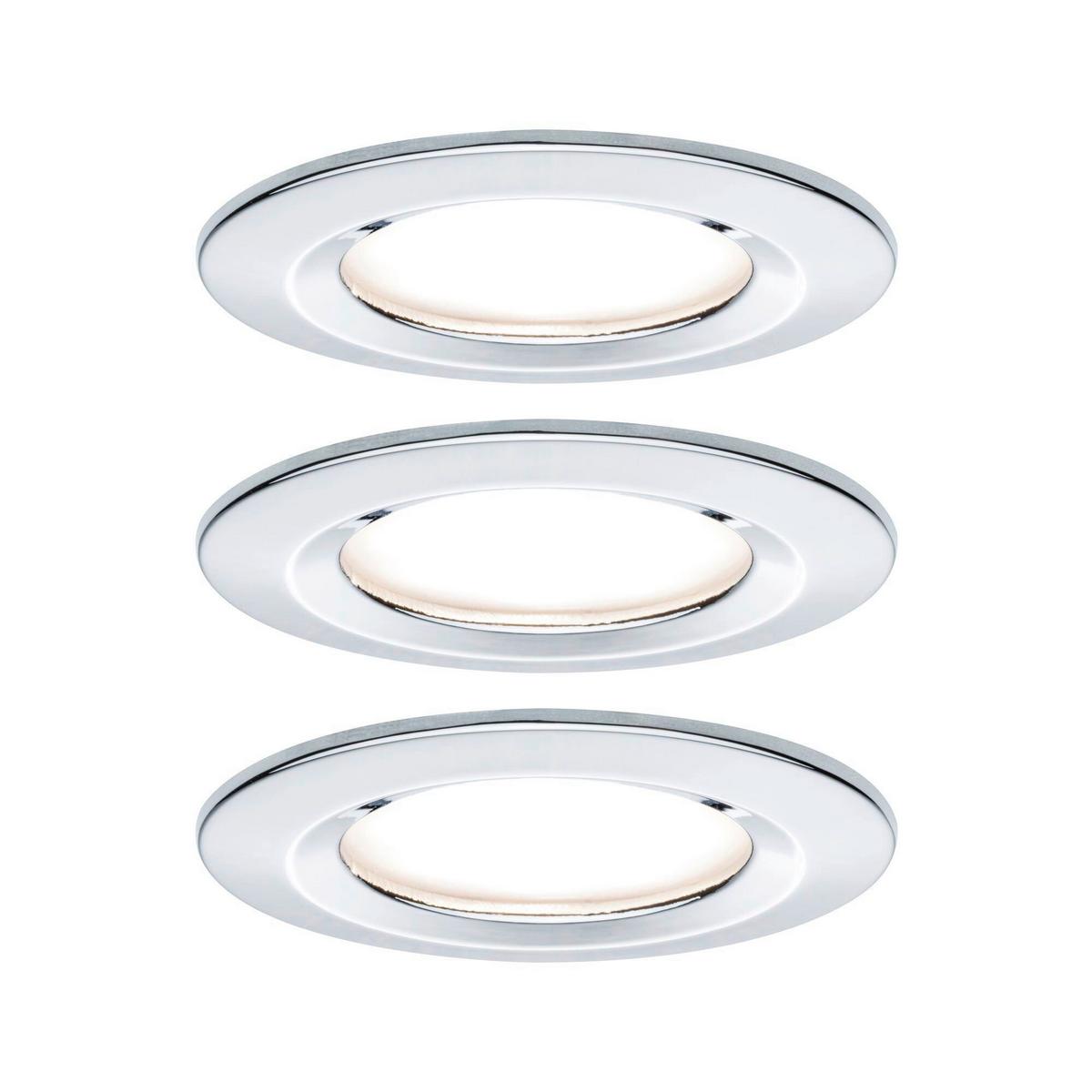 LED-Deckenleuchte Nova max. 3x 6,5 Watt, 3-teilig - Chromfarben/Alufarben, Basics, Metall (7,8cm) - Paulmann