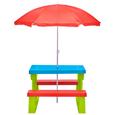Kinder - Gartentisch aus Kunststoff inkl. Schirm - Blau/Rot, Kunststoff/Textil (67/47/78,5cm) - Modern Living Kinder - Gartentisch aus Kunststoff inkl. Schirm - Blau/Rot, Kunststoff/Textil (67/47/78,5cm) - Modern Living