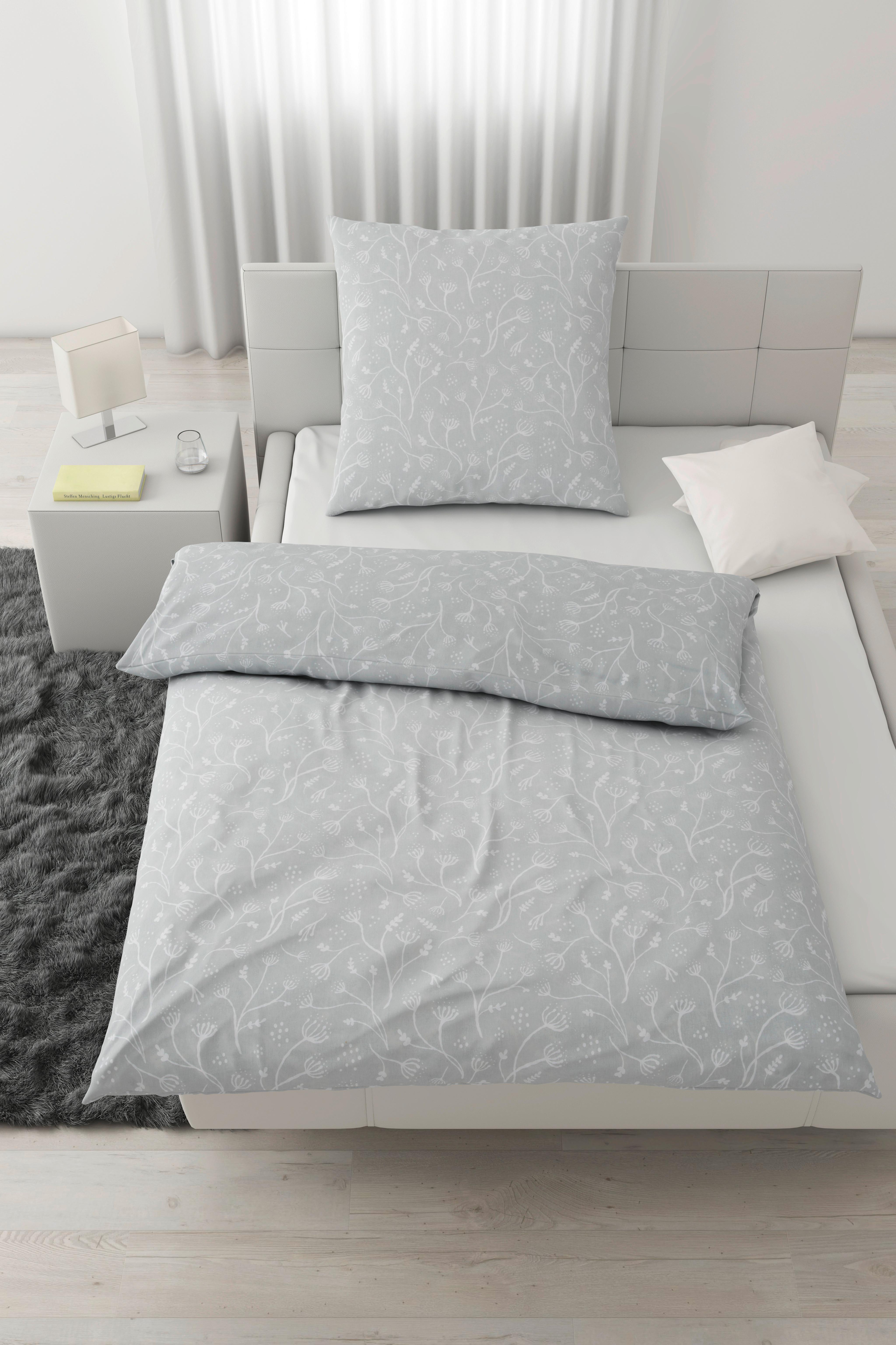 Bettwäsche Frida Hellgrau ca. 135x200cm - Hellgrau, KONVENTIONELL, Textil (135/200cm) - Modern Living