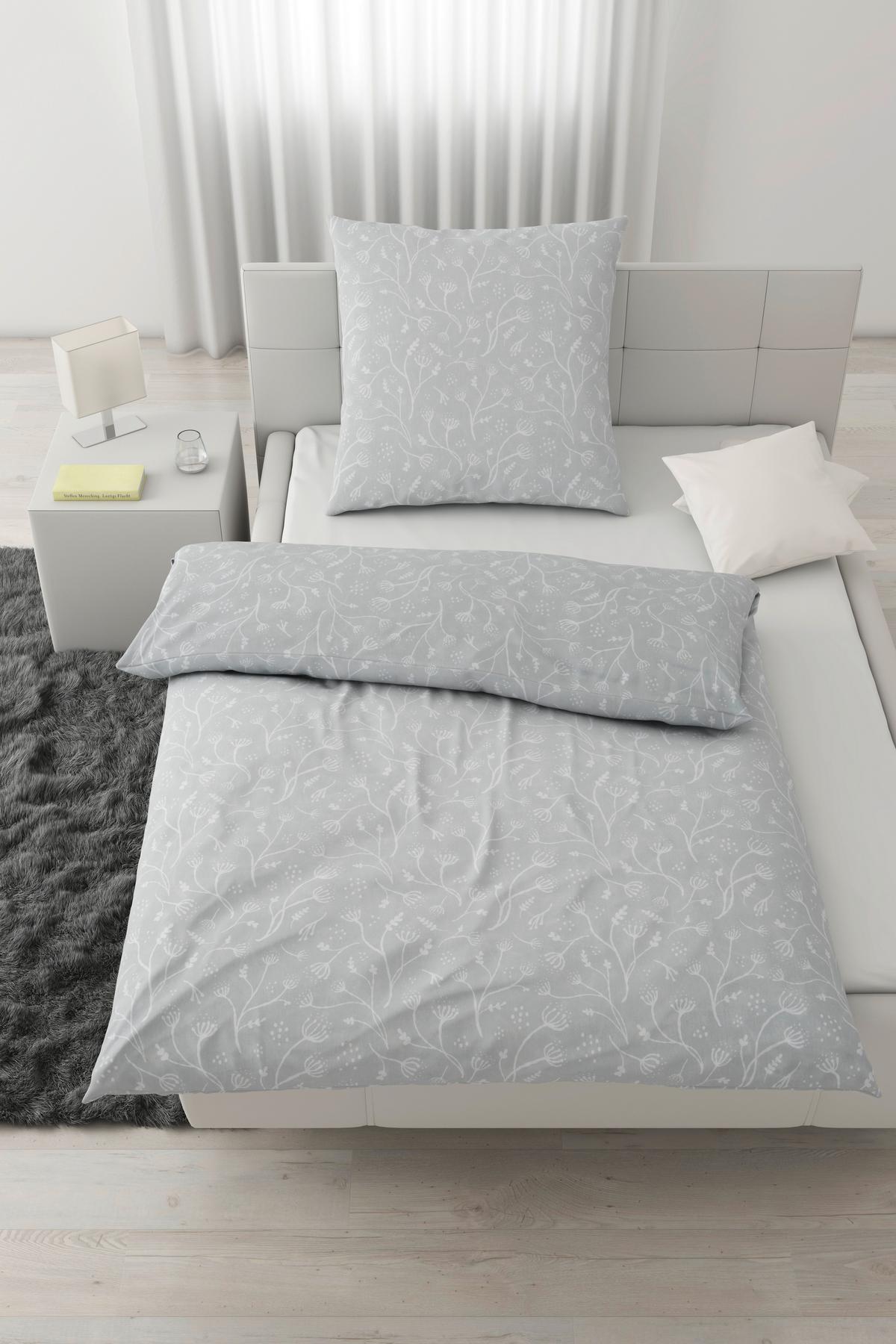 POŚCIEL FRIDA - jasnoszary, Konventionell, tkanina (135/200cm) - Modern Living