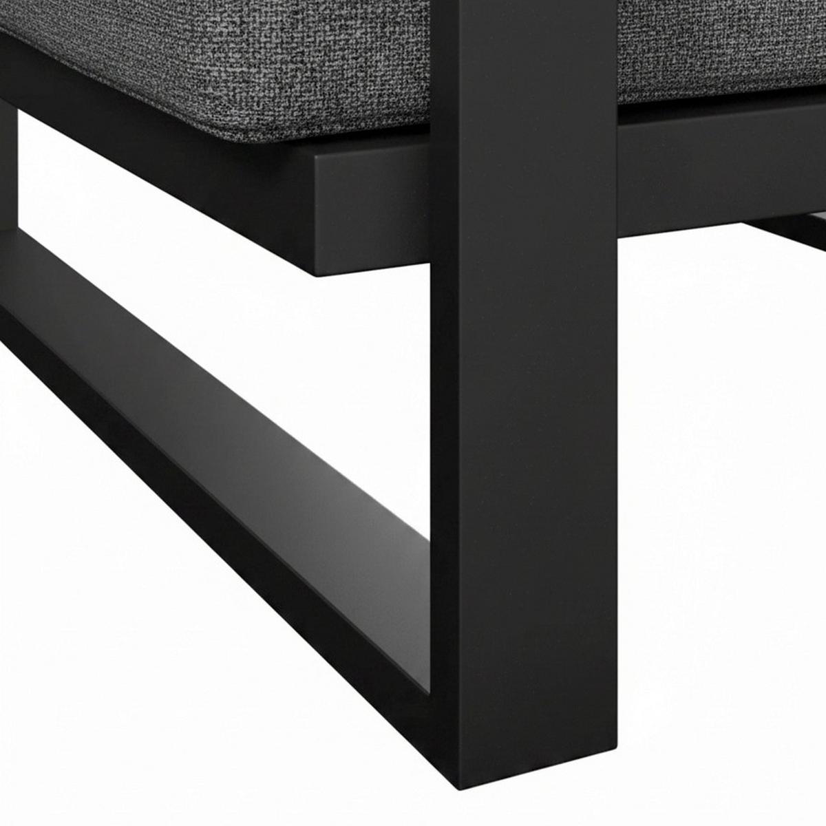 Loungegarnitur Fabrizia Grau Outdoorstoff/Metall/Holz - Grau, MODERN, Holz/Textil - Bessagi Garden