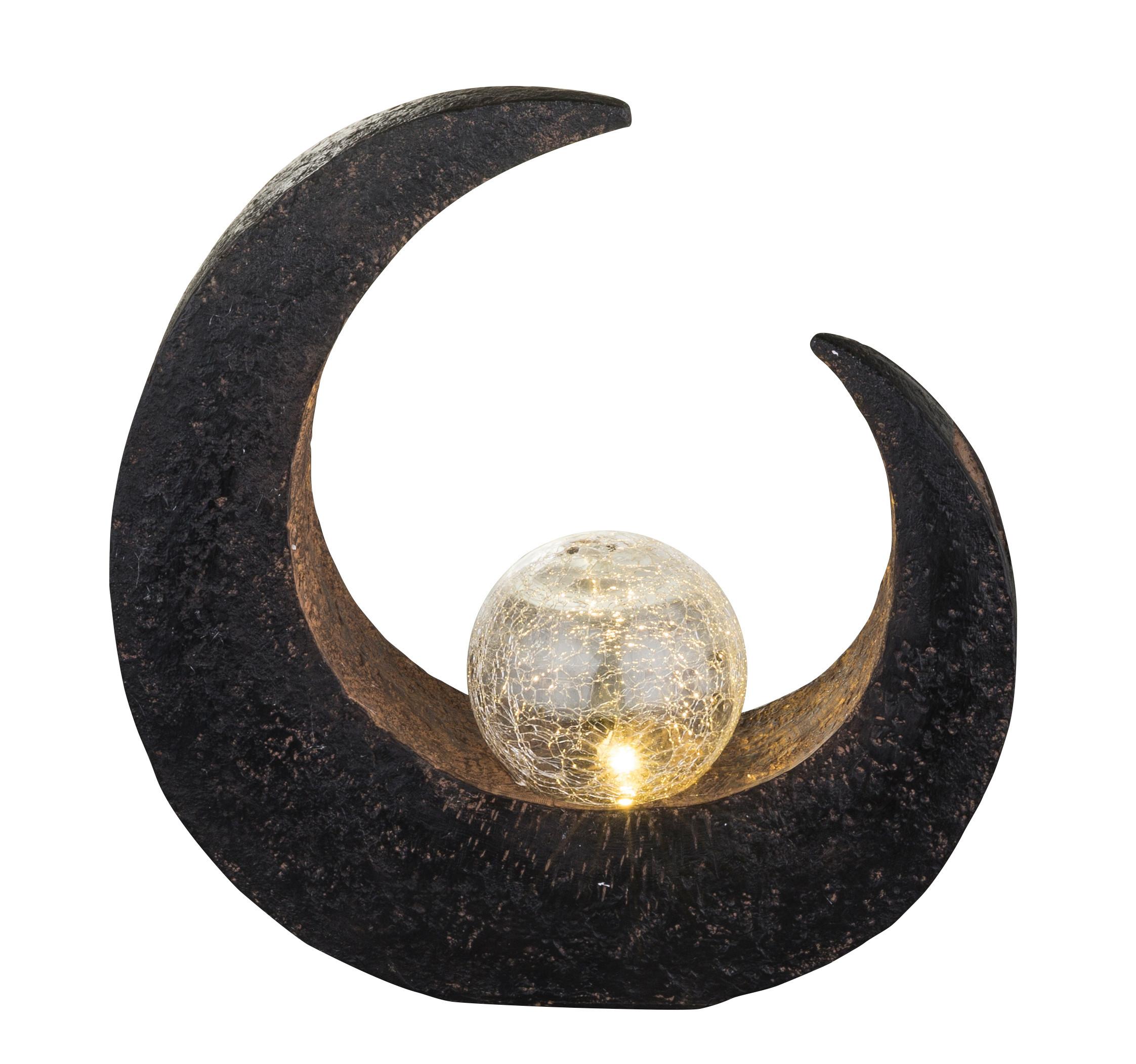 Solarna Svetilka Borneo, S Sijalko - črna/rjava, Design, umetna masa/steklo (29,4/9/30,5cm) - Globo