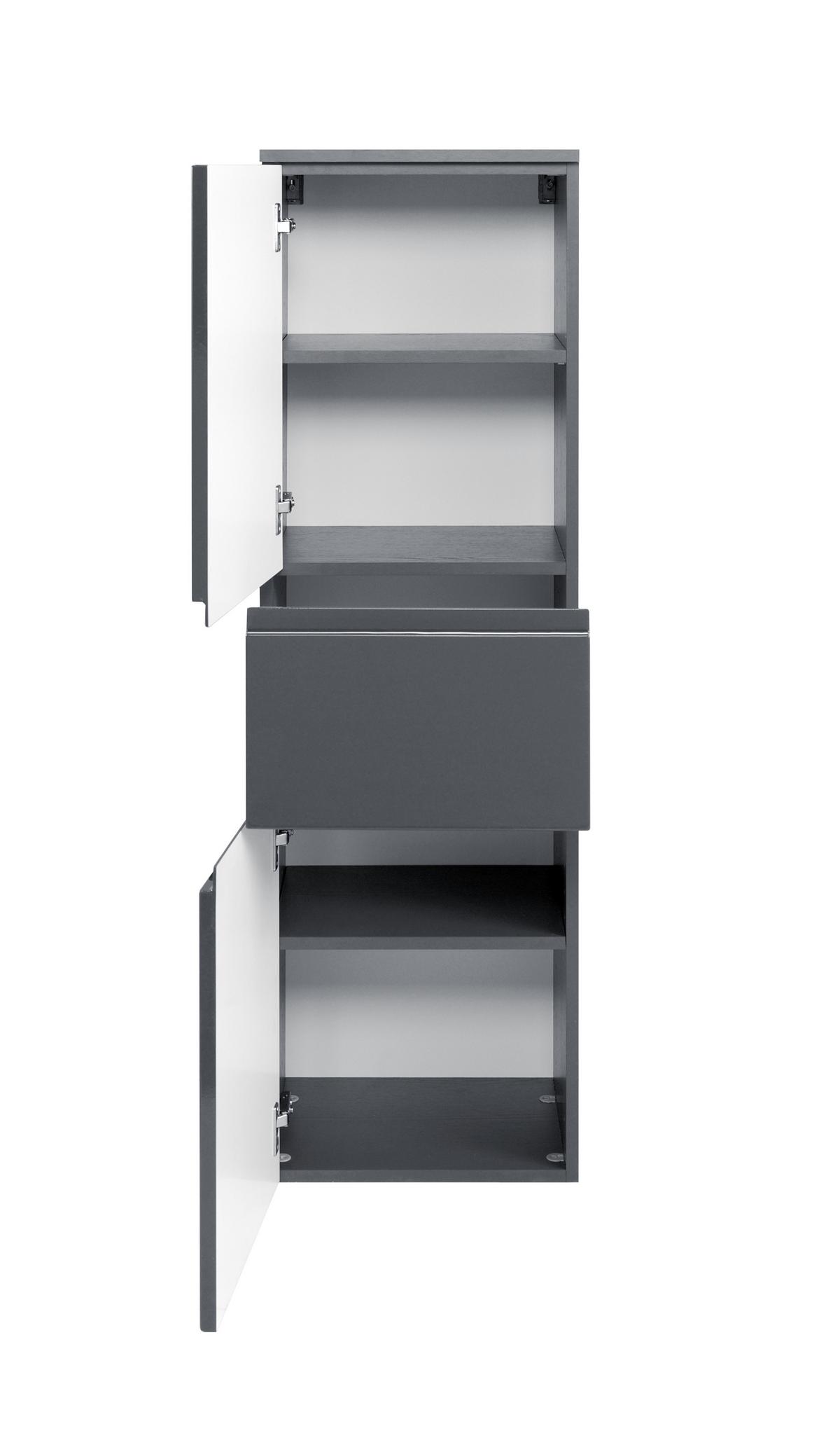 Midischrank in Grau 'Cardiff' - Graphitfarben, Design, Holzwerkstoff (40/130/35cm) - Held