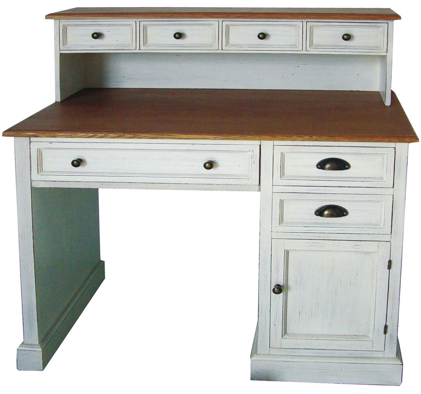 SCHREIBTISCH 110075- - Weiß/Braun, Holz/Holzwerkstoff (100/108/51cm)