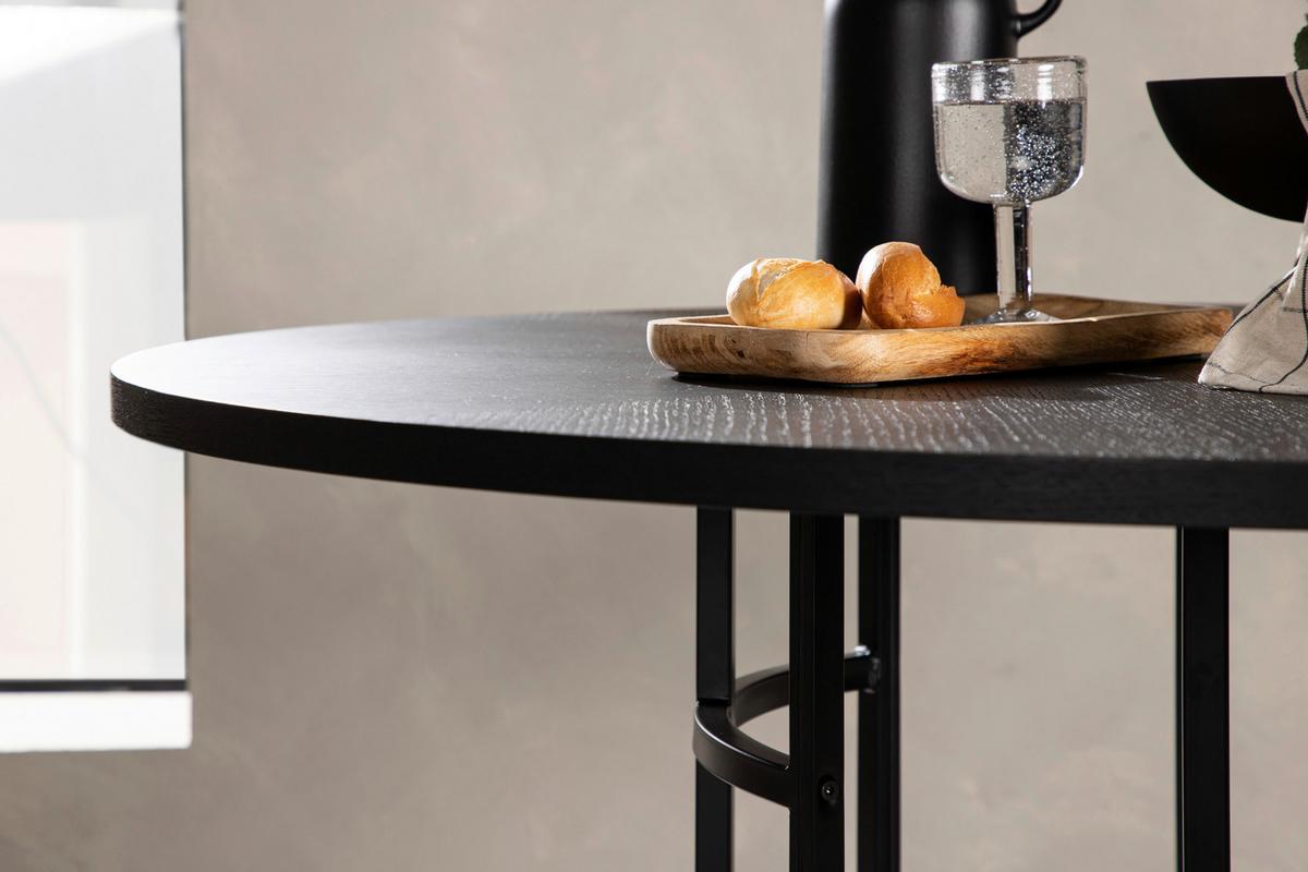 ESSTISCH COPENHAGEN - Schwarz, Design, Holzwerkstoff/Metall (115/115/74cm) - Livetastic