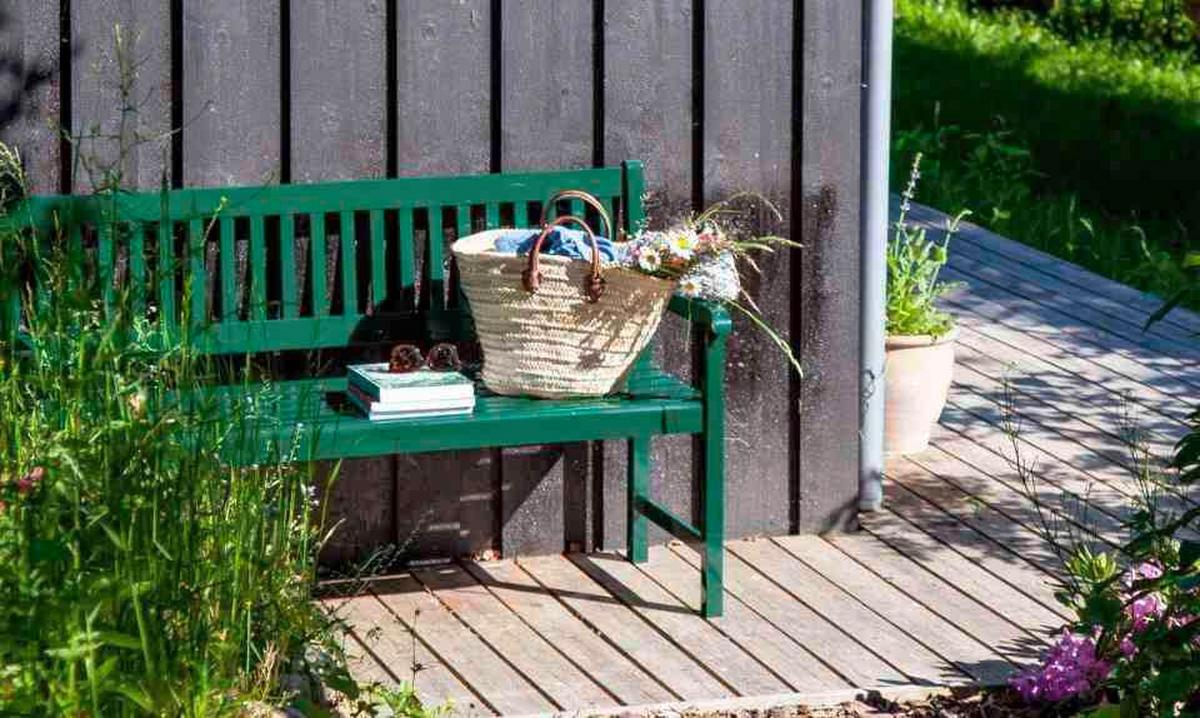 Gartenbank Brighton Gartenbank - Dunkelgrün/Grün, Natur, Holz (150/89/59cm) - Gardenson