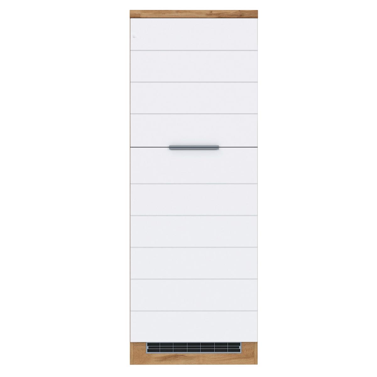 Backofen-/Kühlschrank Umbauschrank Florenz ca. 60 cm - Eiche Wotan/Weiß, Design, Holzwerkstoff/Metall (60/165/60cm) - Held