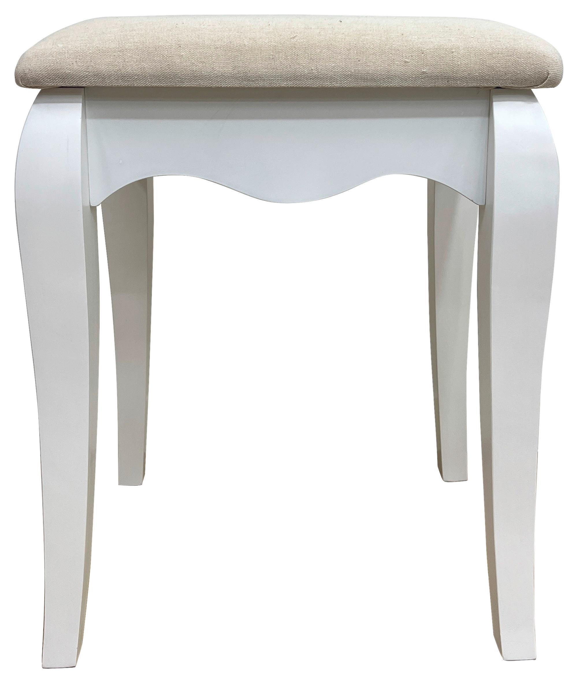 Tabure Sara Ii - bijela/bež, Romantično / ladanjski, drvni materijal/drvo (35/45/28cm) - Modern Living
