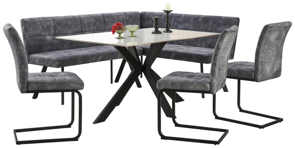 Nihajni Stol Milos, Siva - siva/črna, Moderno, kovina/tekstil (45/93/61cm)