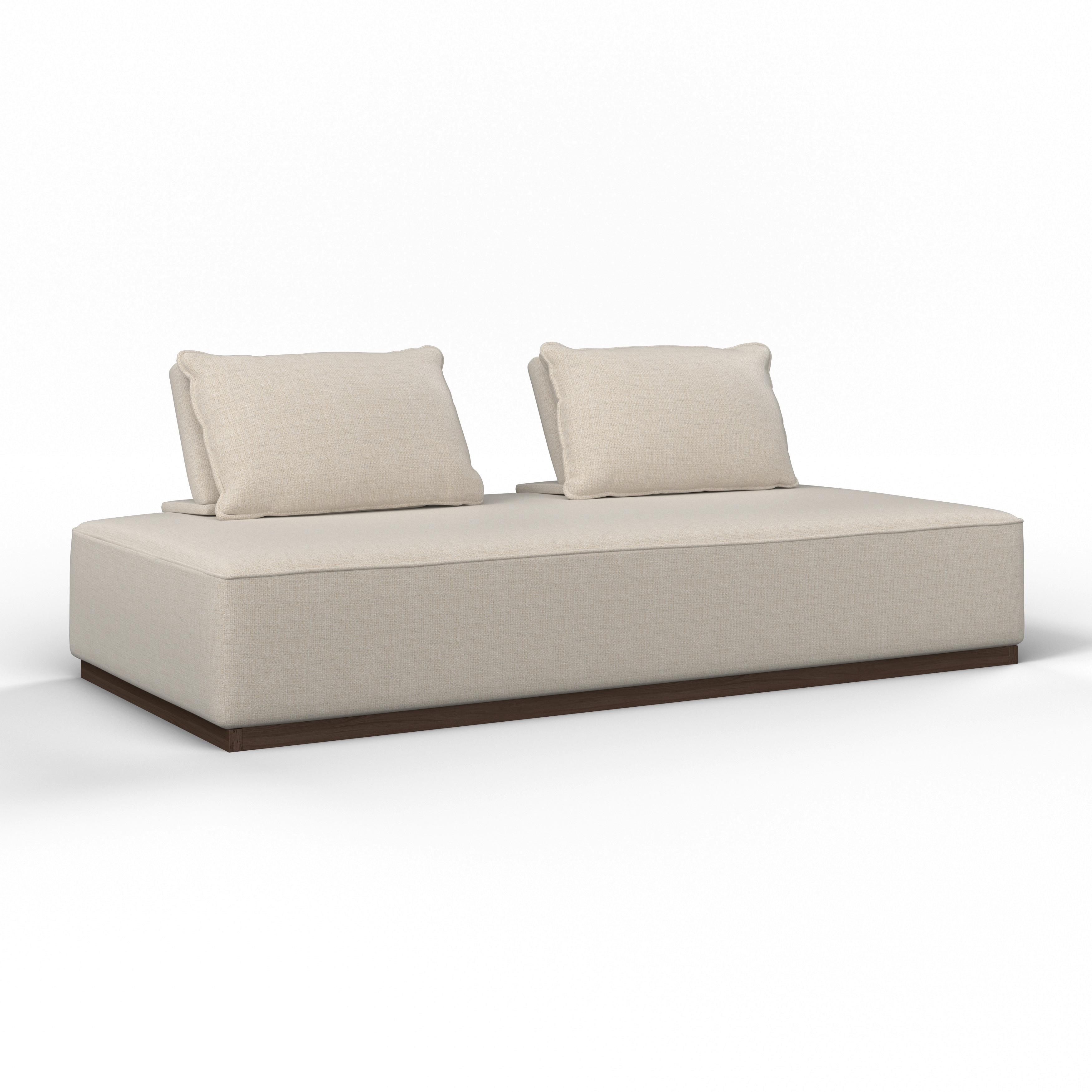 2-SITS SOFFA CHRISTINA - beige/valnötsfärgad, Modern, trämaterial/trä (215,5/87/106cm) - Bessagi Home