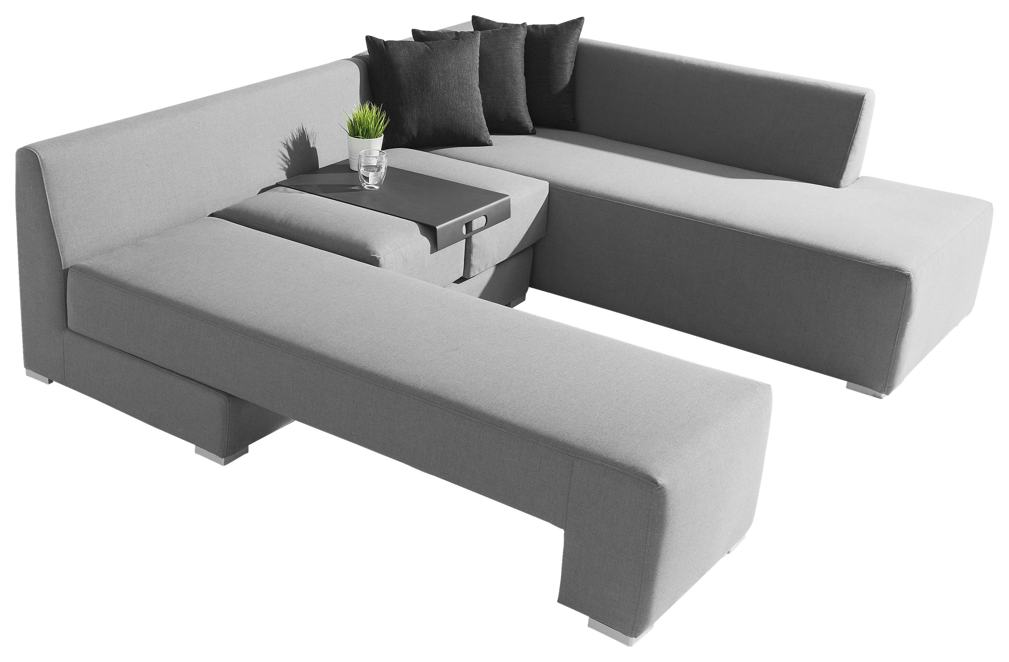 Loungegarnitur Wellington ca. 300x150 cm Grau - Grau, Basics, Textil (300/150/70cm) - Gardenson