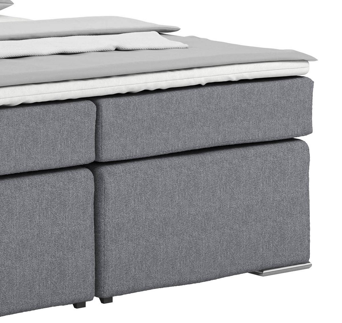 Boxspring Krevet Nero - plavkastosiva/boje kroma, Konvencionalno, tekstil/metal (160/200cm) - Best Price