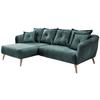 Wohnlandschaft Baggio Blau Velours - Blau/Buchefarben, MODERN, Holz/Textil (162/277cm) - Livetastic